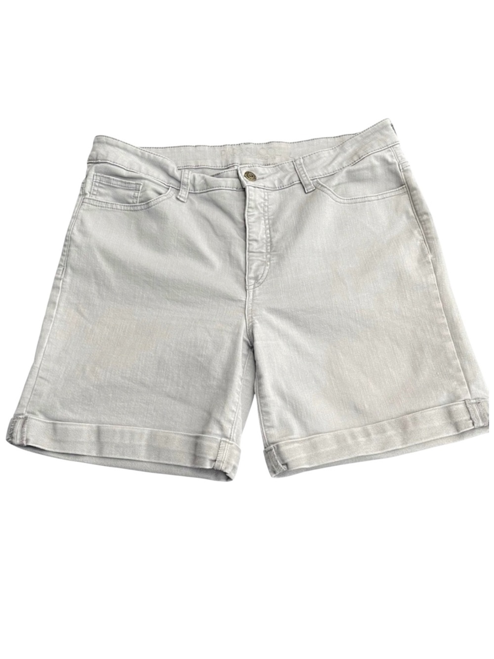 Parasuco Jeans Light Grey Cuffed Denim Stretch Shorts (14)
